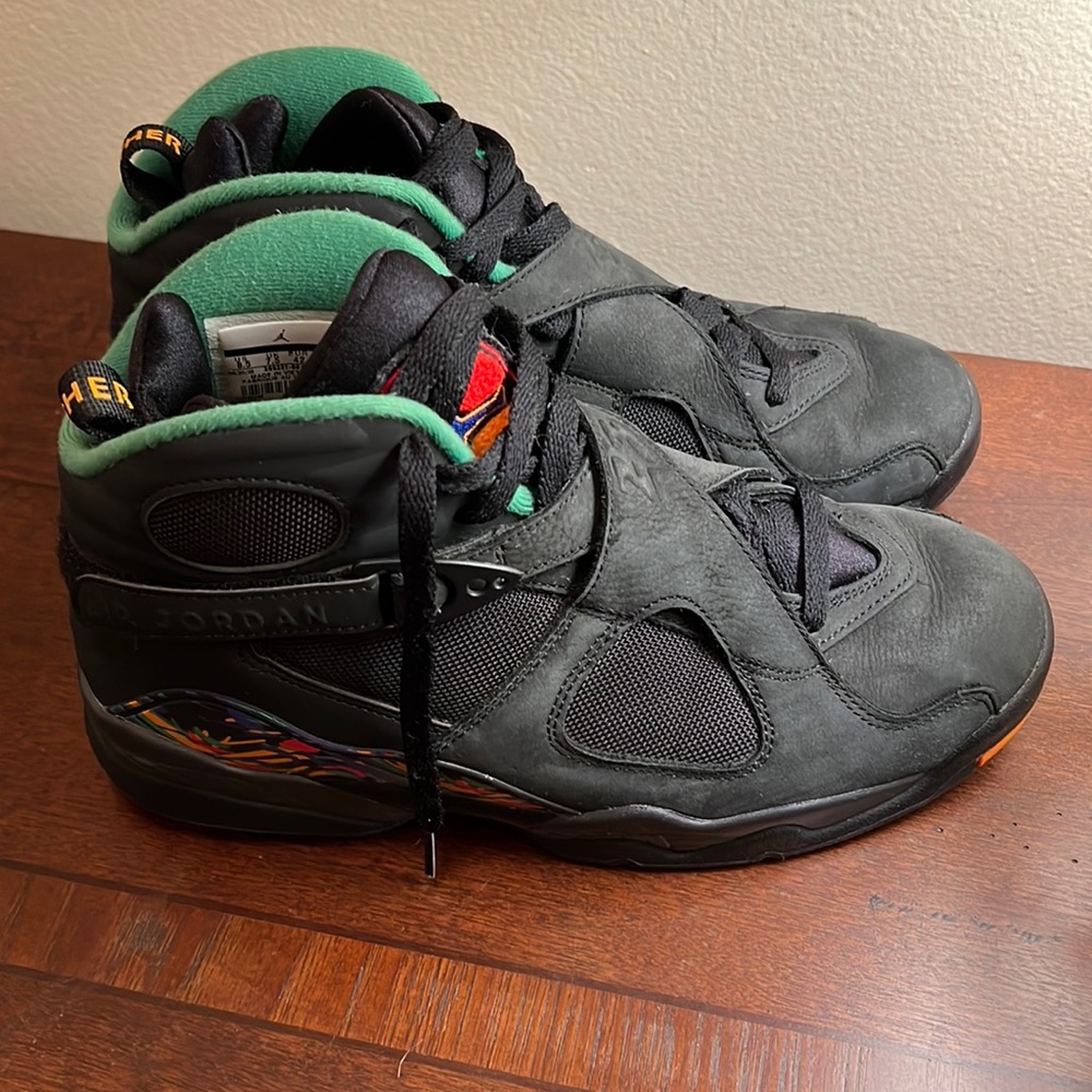 Jordan 8 “Air Raid Black/Green/Yellow/Red/Purple 305381-004 - Picture 3 of 9